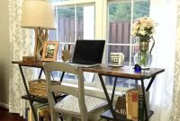 Industrial home office nook bay window