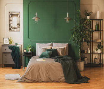 Modern two color of green featuring brown Appealing Two Tone Bedroom Ideas To Add A Certain Panache