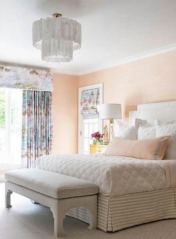Peach featuring white Appealing Two Tone Bedroom Ideas To Add A Certain Panache