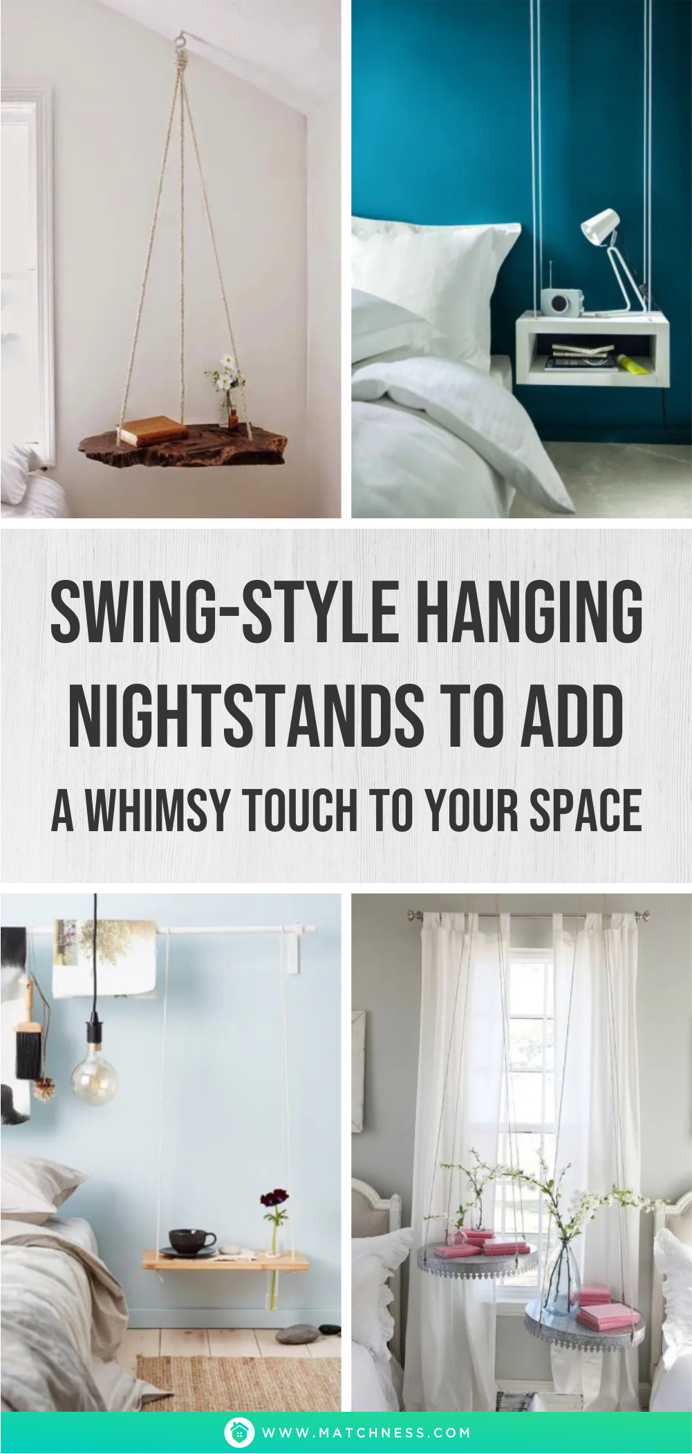 Swing-style hanging nightstands to add a whimsy touch to your space1
