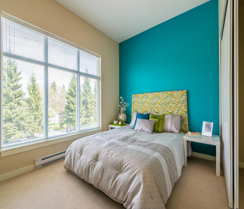 Turquoise featuring cream Appealing Two Tone Bedroom Ideas To Add A Certain Panache
