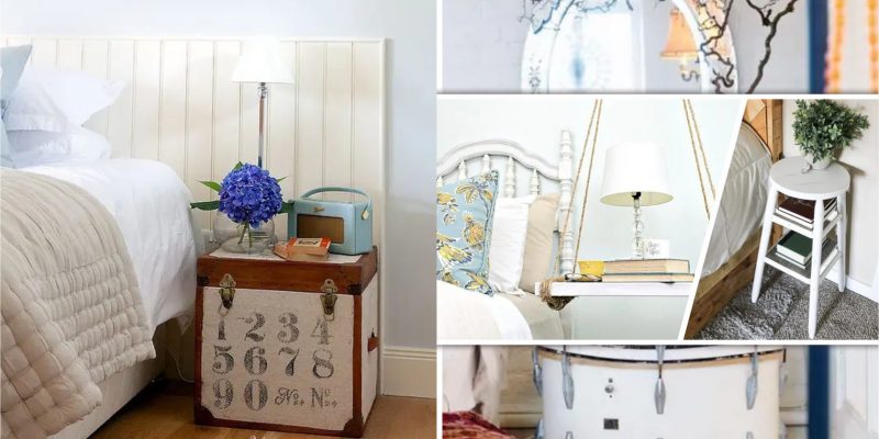 Unique bedside tables and their alternative in different styles for bedroom2