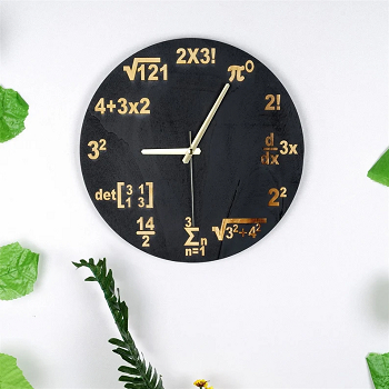 Wooden wall clock with math formula Outlandish Wall Clocks Ideas To Add A Special Flair To Any Living Space