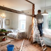 Using angle-grinder to remove beam