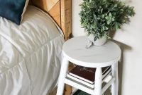 White wooden stool