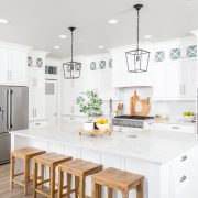 A beautiful modern farmhouse kitchen.