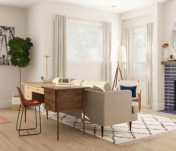 Desk behind the sofa or couch 1