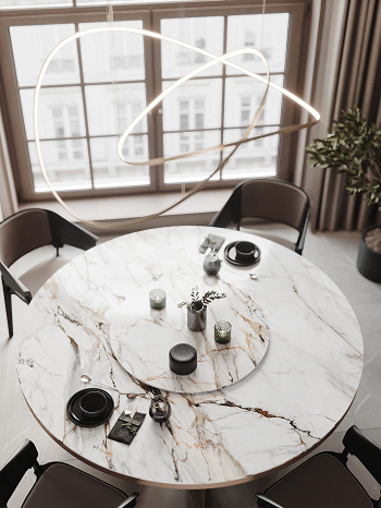 Dining room 2 Striking Neoclassic Interior Style For Luxurious And Timeless Look Apartment