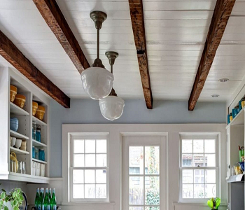 Faux wood beams Low-Cost Alternative Ceiling Ideas To Update Your Home 