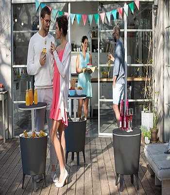 Modern side table plus cooler Effortless Enjoyable Outdoor Side Table Ideas As The Most Interesting Piece