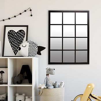 Windowpane mirror in classic black Mirrors Like Windows Ideas To Offer Natural Light Even In The Darkest Room