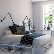 Modern bedroom interior. 3d rendering design concept