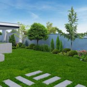 Example of decorating and grouping plants, nature scene