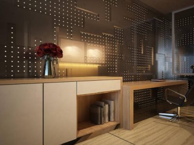 Modern minimalis working and study room interior design idea