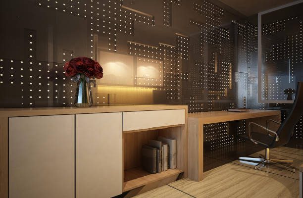 Modern minimalis working and study room interior design idea