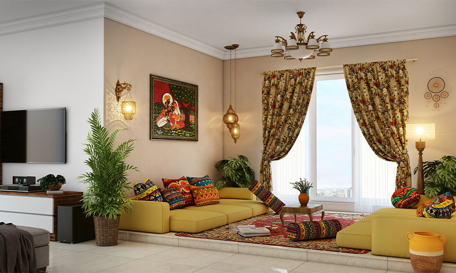 Traditional-indian-decor-with-low-height-seating
