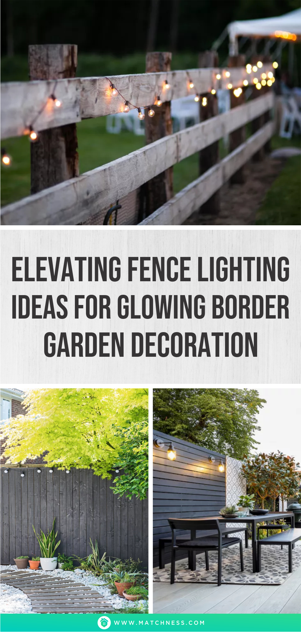 Elevating fence lighting ideas for glowing border garden decoration1