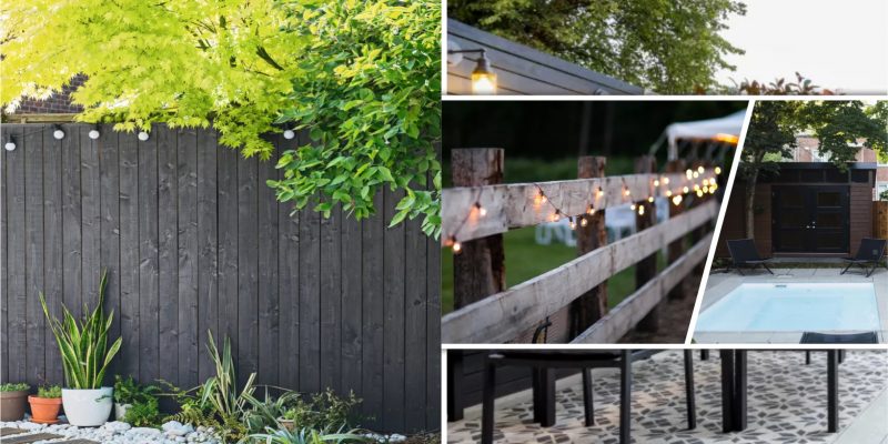 Elevating fence lighting ideas for glowing border garden decoration2