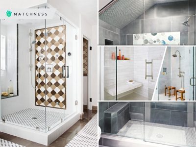 Extra level walk in shower design ideas with seat for comfortable purpose2