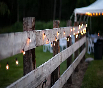 Fairy lights across the fence Elevating Fence Lighting Ideas For Glowing Border Garden Decoration