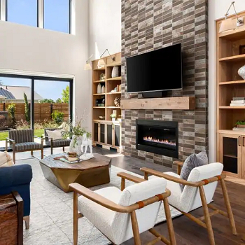 Fireplace to the ceiling extension Timeless Warmth Tall Wall Decoration Ideas For More Interesting Sky-High Rooms