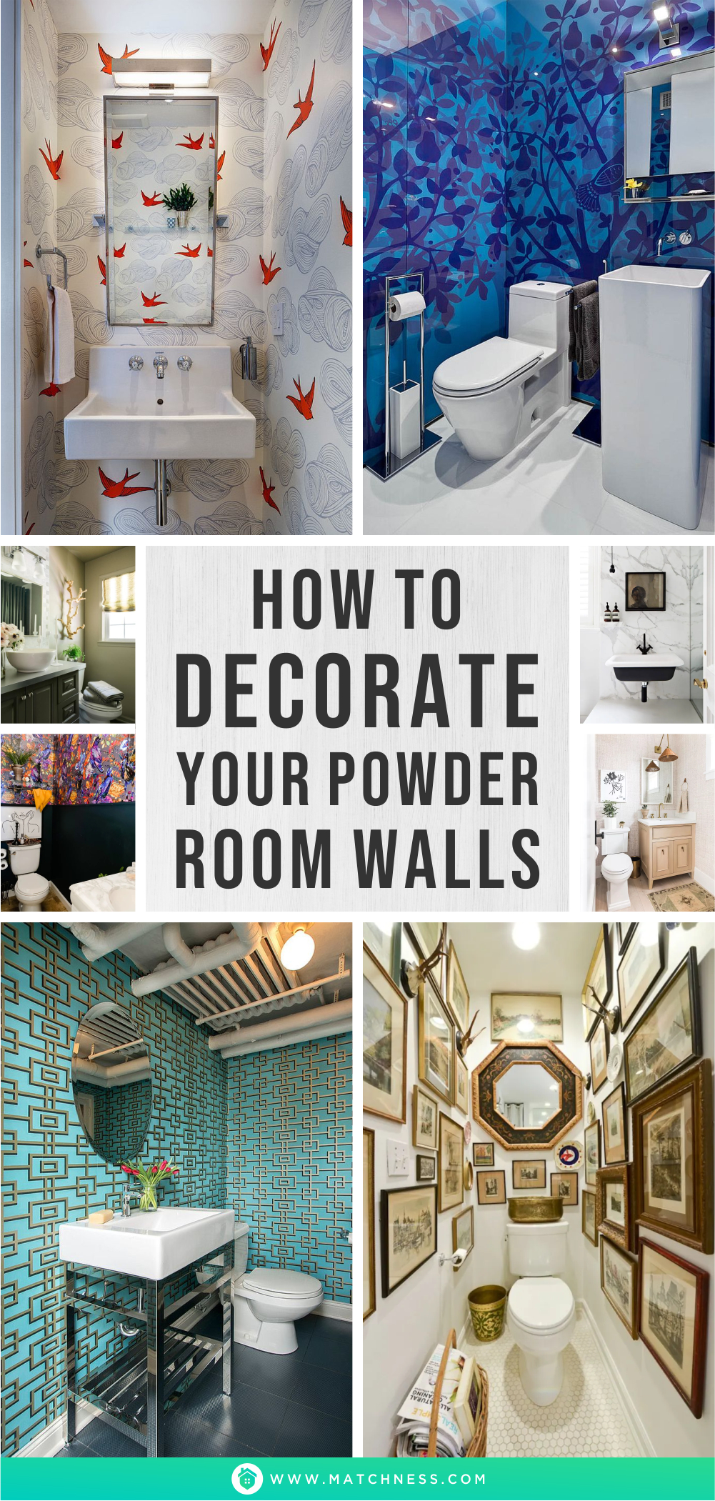 How to decorate your powder room walls1