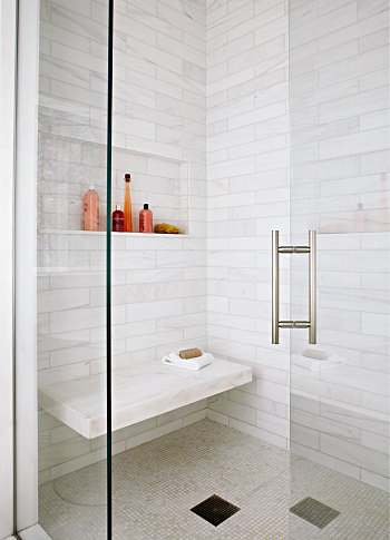 Marble shower bench Extra Level Walk In Shower Design Ideas With Seat For Comfortable Purpose