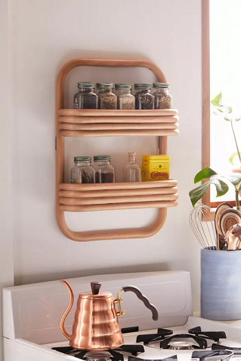 Retro cool spice rack Unbelievable Ways To Organize A Small Kitchen With No Pantry