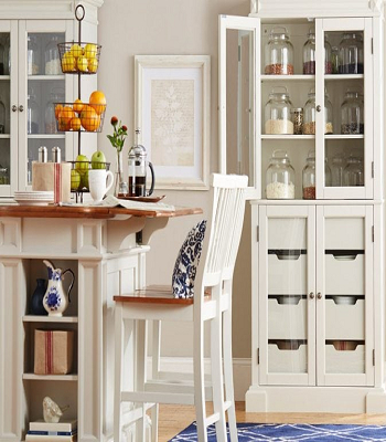 Three-tiered fruit bowl Unbelievable Ways To Organize A Small Kitchen With No Pantry