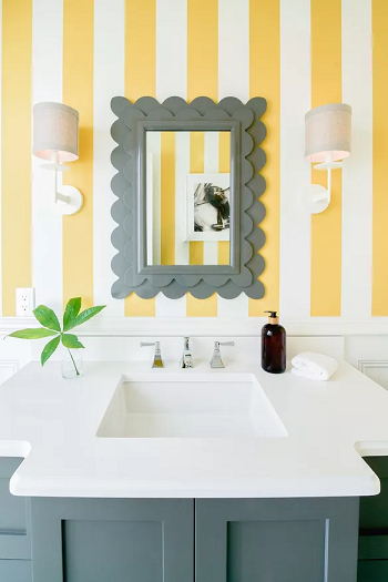 Bold stripes Luminous Half Bath Design Ideas For Pleasing The Guest At Any Moment