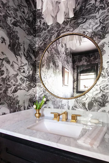 Dramatic half bath Luminous Half Bath Design Ideas For Pleasing The Guest At Any Moment