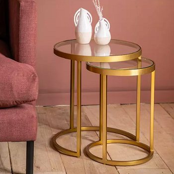Glamour nest table Handy Nest Of Tables For Additional Surface Space With No Bulky Permanent Fixture
