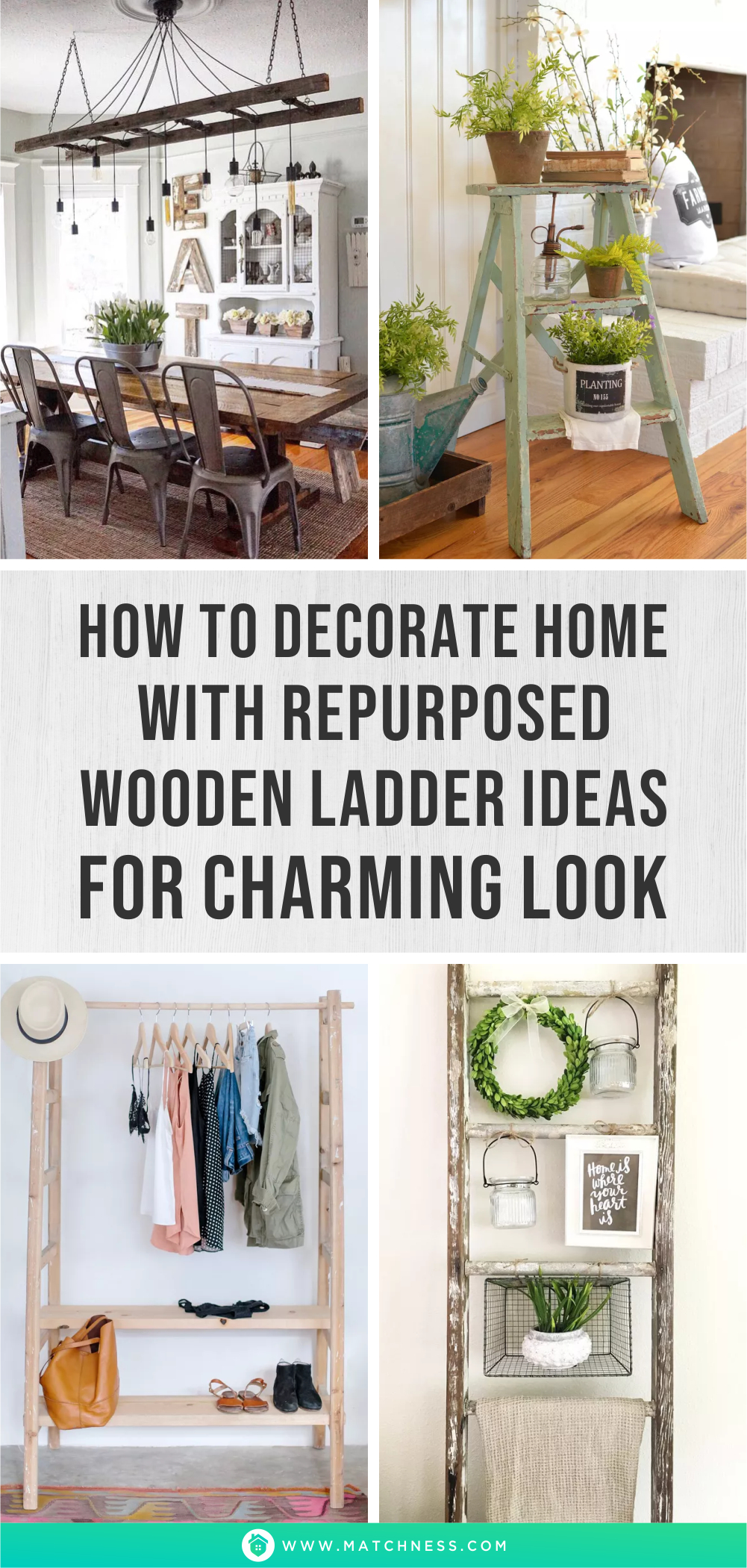 How to decorate home with repurposed wooden ladder ideas for charming look1
