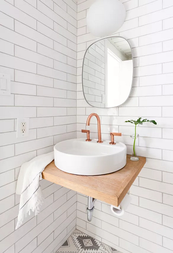 Pretty petite sink Luminous Half Bath Design Ideas For Pleasing The Guest At Any Moment