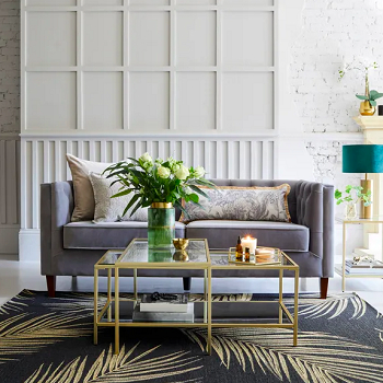 Sophisticated nesting table with gold touch Handy Nest Of Tables For Additional Surface Space With No Bulky Permanent Fixture