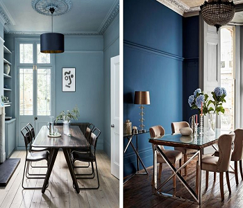 Traditional deep blue dining room Top Chosen Color Ideas That Bring Positive Vibes To Every Room