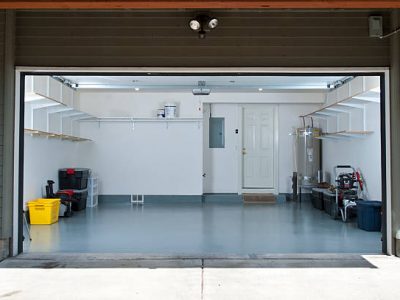 Interior of a clean garage in a house