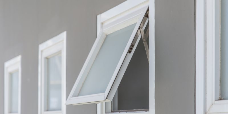 Awning window open, modern home aluminium push windows.
