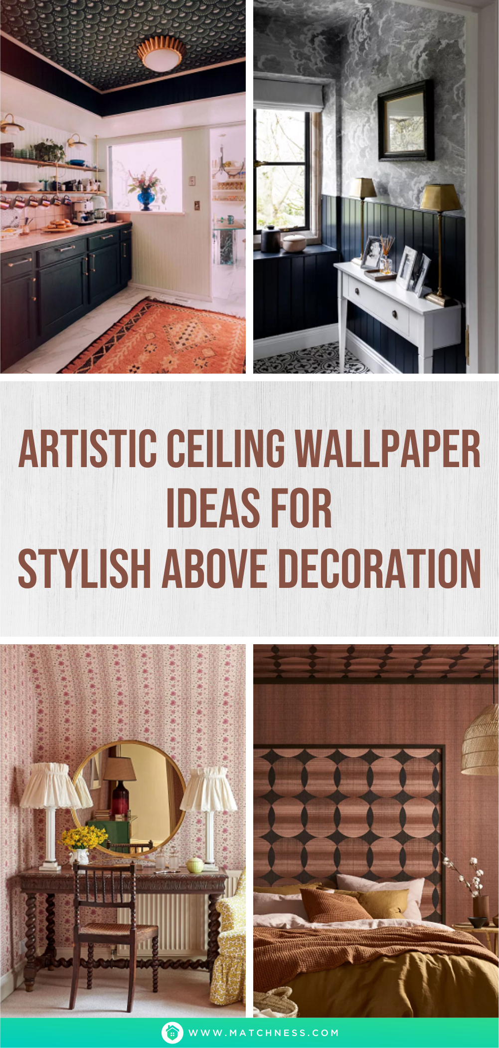 Artistic ceiling wallpaper ideas for stylish above decoration1