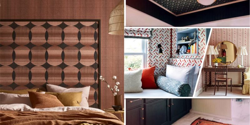 Artistic ceiling wallpaper ideas for stylish above decoration2