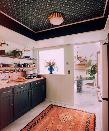 Kitchen ceiling wallpaper Artistic Ceiling Wallpaper Ideas For Stylish Above Decoration