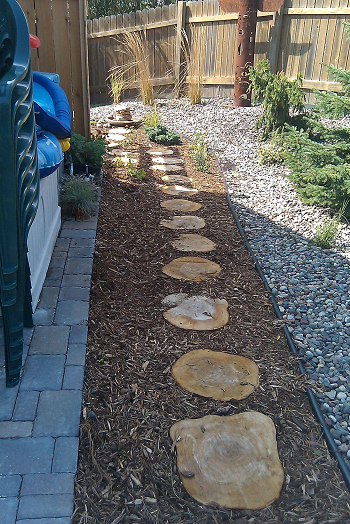 Recycled wood log stepping stone Decorative Stepping Stone To Feel Like An Adventure