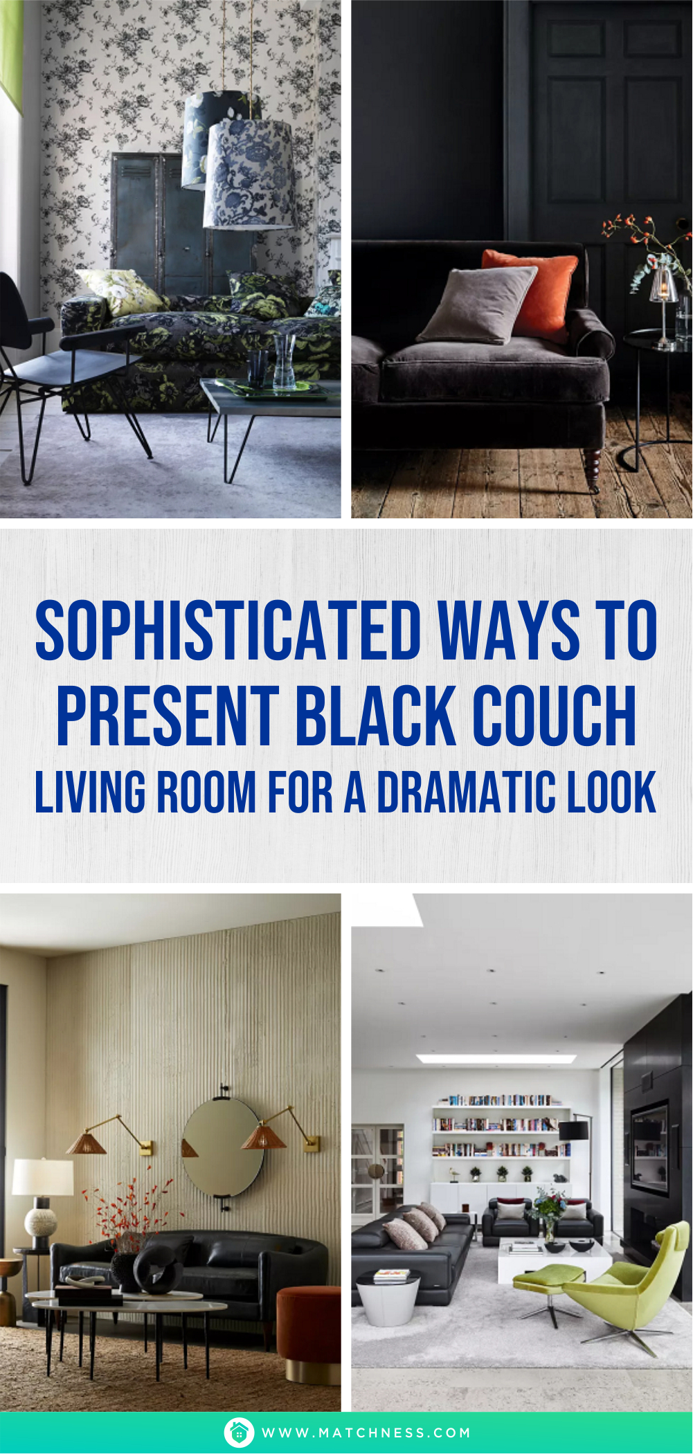 Sophisticated ways to present black couch living room for a dramatic look1