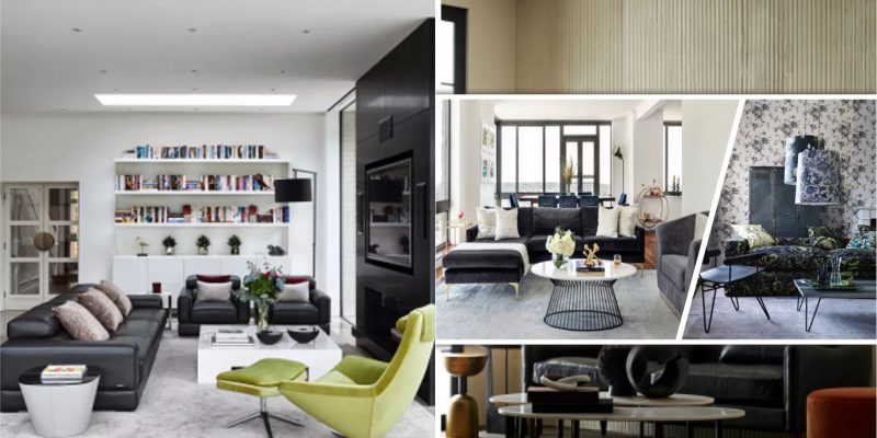 Sophisticated ways to present black couch living room for a dramatic look2
