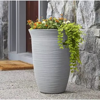 Wide round resin vase Budget Friendly Outdoor Planters As Close Friends To Summer Style
