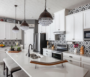 Amazing art through the wall with a tiled backsplash Unexpected Ways To Refresh Your Kitchen As The Essential Space