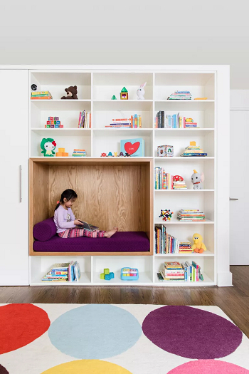 Built in book nook Playful Practical Kids’ Reading Corners Design Ideas To Enjoy Creativity