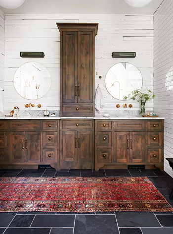 Incorporating fall colors underfoot Quick Fall Bathroom Makeover Ideas For More Interesting Look In New Season