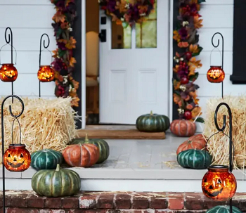 Lighting on the path Outdoor Front Decorating Ideas To Celebrate Spooky Season In Halloween