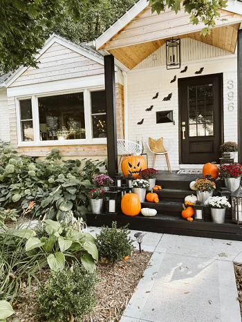 Simple stick-ons Outdoor Front Decorating Ideas To Celebrate Spooky Season In Halloween